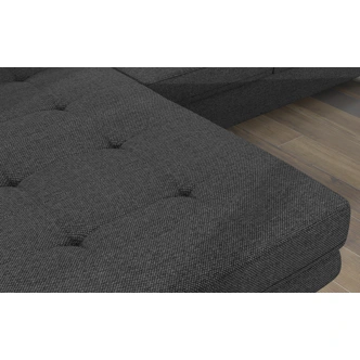 Rozkládací rohová sedačka DARPOL 22, tmavě šedá látka, levá