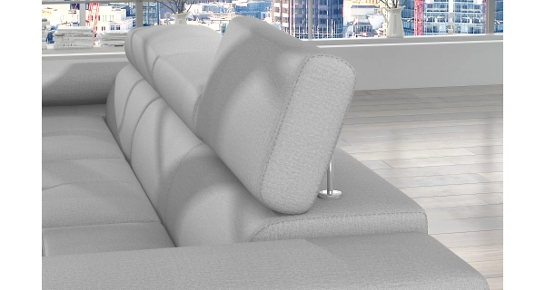 Rozkládací rohová sedačka DARPOL 28, světle šedá látka, levá