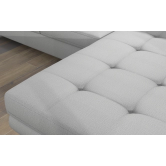 Rozkládací rohová sedačka DARPOL 28, světle šedá látka, pravá