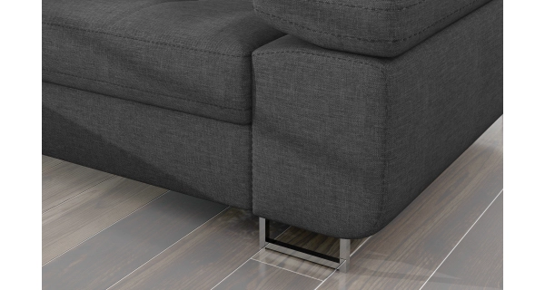 Rozkládací rohová sedačka DARPOL 37, světle šedá látka, levá