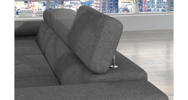 Rozkládací rohová sedačka DARPOL 37, světle šedá látka, levá