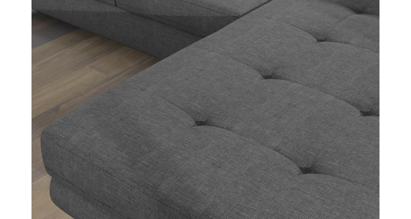 Rozkládací rohová sedačka DARPOL 37, světle šedá látka, pravá