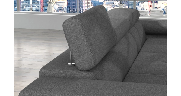 Rozkládací rohová sedačka DARPOL 37, světle šedá látka, pravá