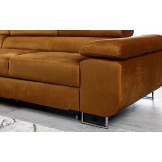 Rozkládací rohová sedačka DARPOL 41, žlutá látka, levá