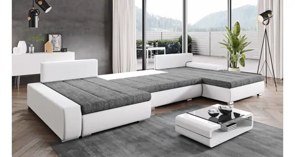 Rozkládací rohová sedačka do U LILIBET, hnědá