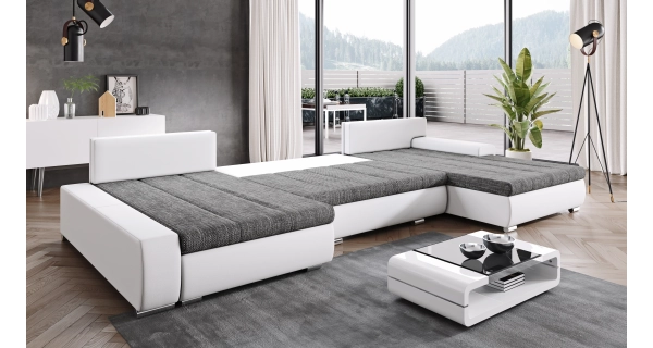 Rozkládací rohová sedačka LILIBET, černá