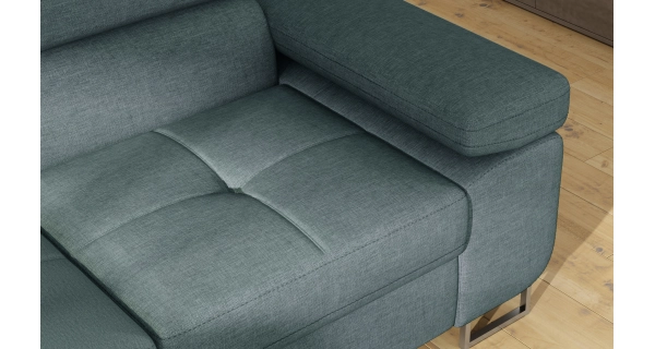 Rozkládací rohová sedačka MENDON 24, šedá látka, levá