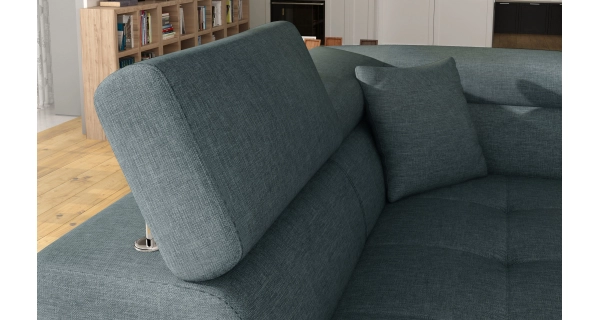 Rozkládací rohová sedačka MENDON 24, šedá látka, levá