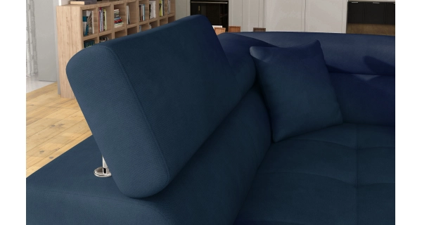 Rozkládací rohová sedačka MENDON 25, modrá látka, levá