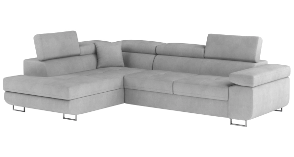 Rozkládací rohová sedačka MENDON 31, šedá látka, levá