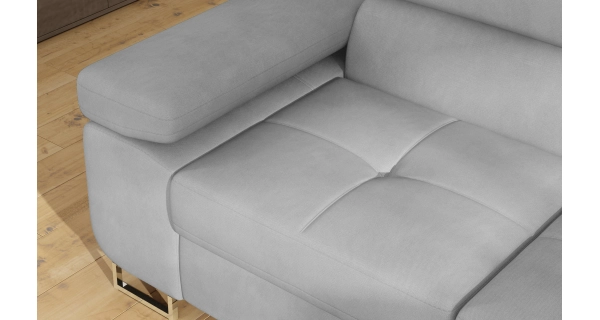 Rozkládací rohová sedačka MENDON 31, šedá látka, pravá