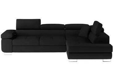 Rozkládací rohová sedačka MENDON 34, černá látka, pravá