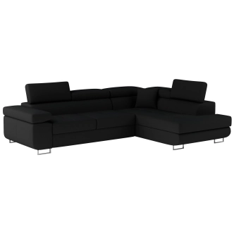 Rozkládací rohová sedačka MENDON 34, černá látka, pravá