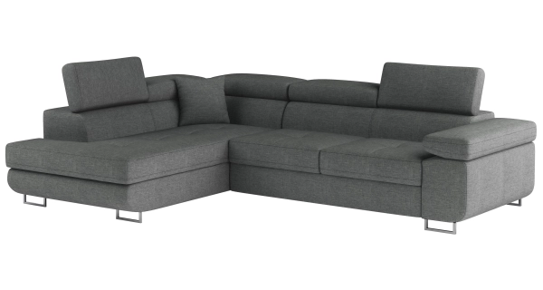 Rozkládací rohová sedačka MENDON 35, světle šedá látka, levá