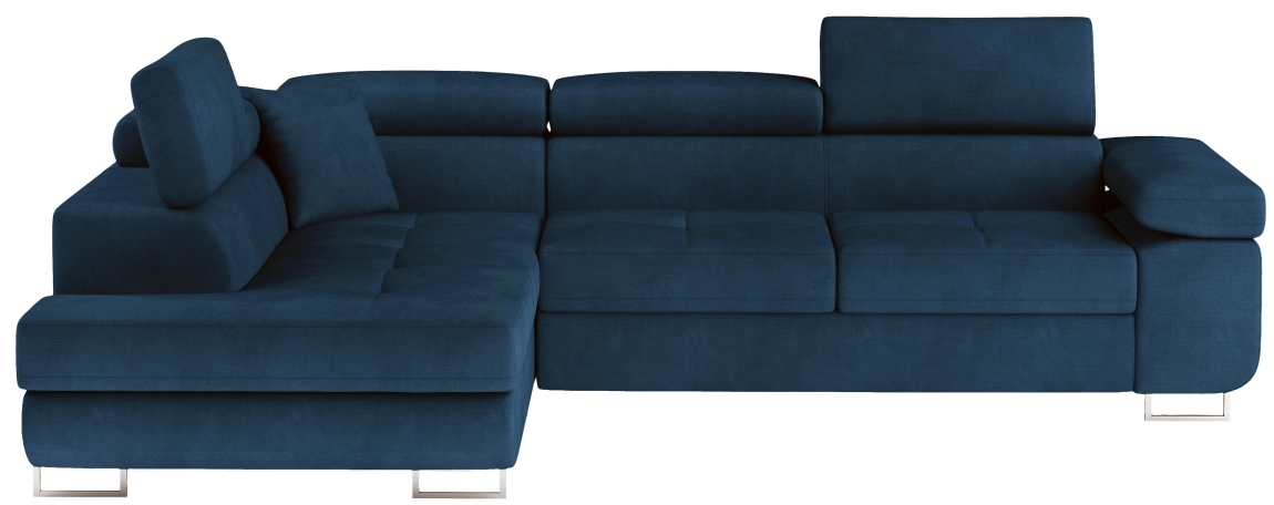 Rozkládací rohová sedačka MENDON 25, modrá látka, levá