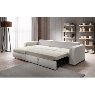 Rozkládací rohová sedačka PARDUS MINI, levá, béžová/hnědá