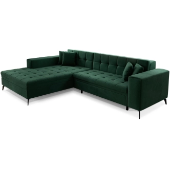 Rozkládací rohová sedačka WALKEN, levá, zelená