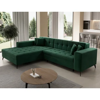 Rozkládací rohová sedačka WALKEN, levá, zelená