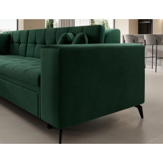 Rozkládací rohová sedačka WALKEN, levá, zelená