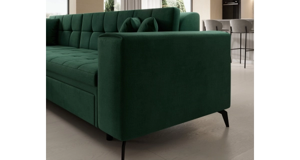 Rozkládací rohová sedačka WALKEN, levá, zelená