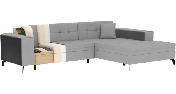 Rozkládací rohová sedačka WALKEN, pravá, zelená