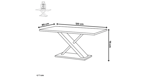 Rozkládací stůl PERENNE, bílý lesk/broušený nerez