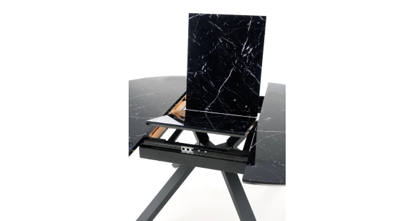 Rozkládací stůl POPPY, černý mramor/černá