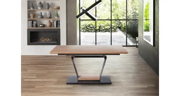 Rozkládací stůl SENA, dub zlatý/černá