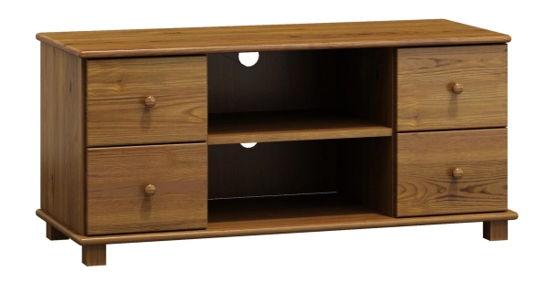 RTV stolek TAMONAD 3, šíře 118 cm, masiv borovice, moření: dub