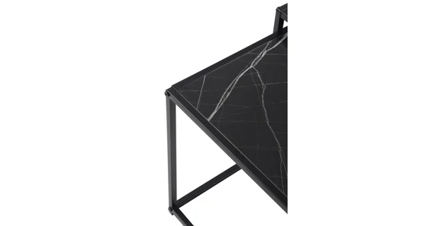 Sada 2 konferenčních stolků NERIK, černý mramor/kov