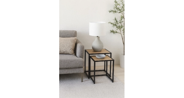 Sada 2 konferenčních stolků NERIK, přírodní/kov