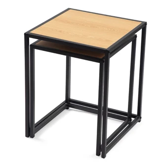 Sada 2 konferenčních stolků NERIK, přírodní/kov