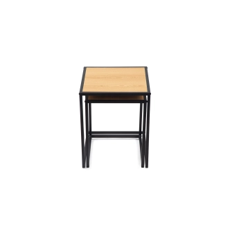 Sada 2 konferenčních stolků NERIK, přírodní/kov