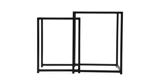 Sada 2 konferenčních stolků NERIK, přírodní/kov