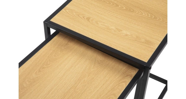 Sada 2 konferenčních stolků NERIK, přírodní/kov