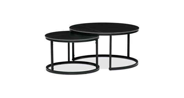 Sada 2 konferenčních stolů JERDAL, černý mramor 