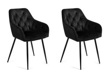 Sada 2 ks jídelních židlí CALRA, černá látka/kov