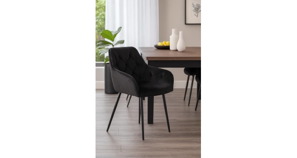Sada 2 ks jídelních židlí CALRA, černá látka/kov