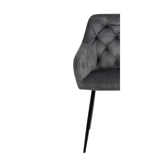 Sada 2 ks jídelních židlí CALRA, šedá látka/kov