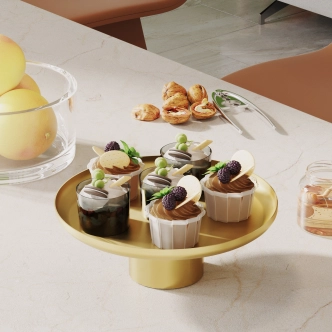 Sada 3 kovových talířů NN01210, zlatá