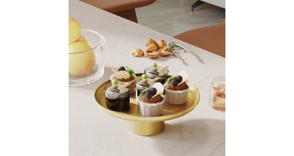 Sada 3 kovových talířů NN01210, zlatá