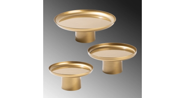 Sada 3 kovových talířů NN01210, zlatá