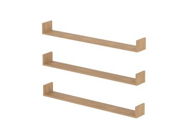 Sada 3 nástěnných polic HALYOR 120 cm, dub safírový