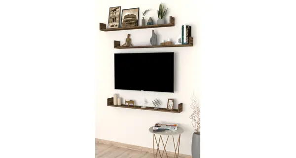 Sada 3 nástěnných polic HALYOR 120 cm, lydia