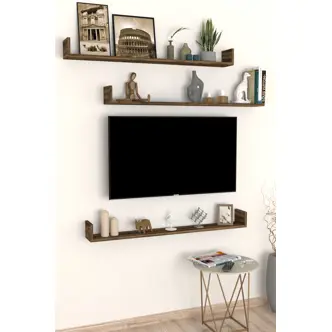 Sada 3 nástěnných polic HALYOR 120 cm, lydia