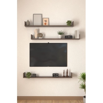 Sada 3 nástěnných polic HALYOR 120 cm, mars