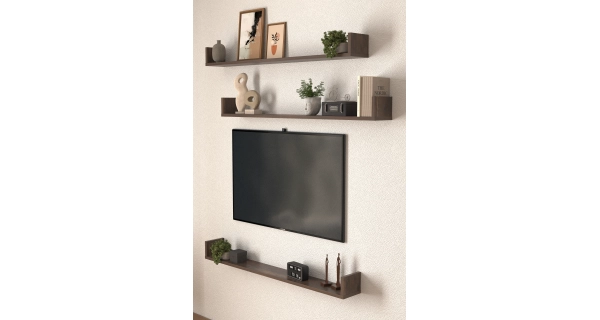 Sada 3 nástěnných polic HALYOR 120 cm, mars