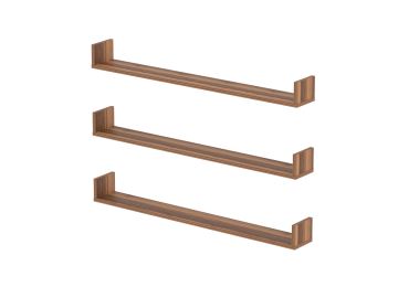 Sada 3 nástěnných polic HALYOR 120 cm, ořech
