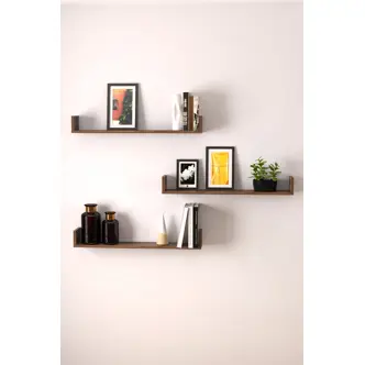 Sada 3 nástěnných polic HALYOR 90 cm, lydia