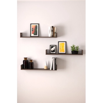 Sada 3 nástěnných polic HALYOR 90 cm, mars